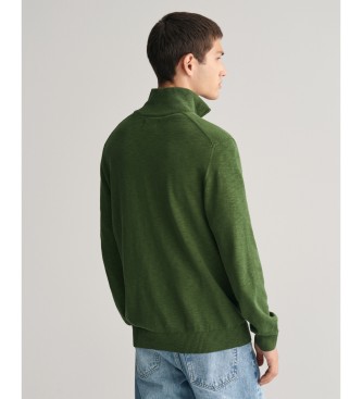 Gant Half-zip pullover Flamme green