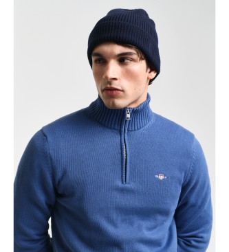 Gant Pull en coton semi-zipp Bleu dcontract