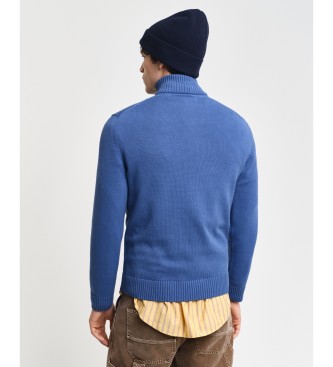 Gant Pull en coton semi-zipp Bleu dcontract