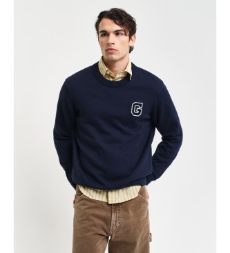 Gant Crewneck-jumper med navy badge