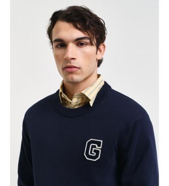 Gant Crewneck-jumper med navy badge