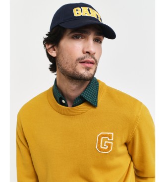 Gant Camisola de gola redonda com emblema amarelo