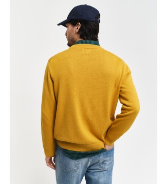 Gant Camisola de gola redonda com emblema amarelo