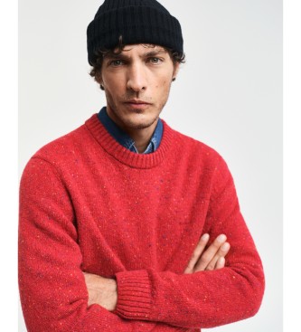 Gant Round Neck Pullover With Wool Nepps red