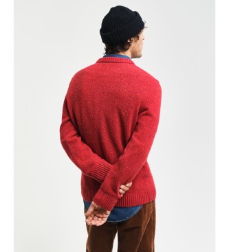 Gant Round Neck Pullover With Wool Nepps red