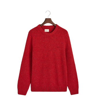 Gant Round Neck Pullover With Wool Nepps red