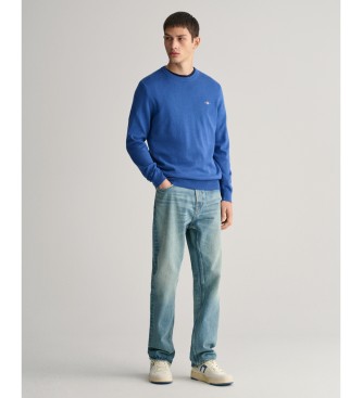 Gant Jersey de cuello redondo de algodn clsico azul