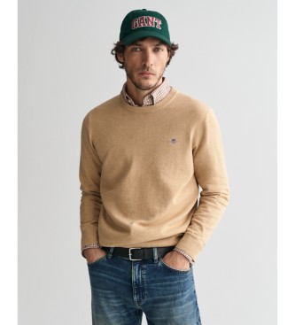 Gant Crewneck Pullover i klassisk bomull Beige