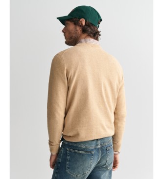 Gant Crewneck Pullover i klassisk bomull Beige