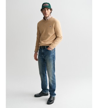 Gant Crewneck Pullover i klassisk bomull Beige