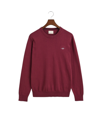 Gant Pull classique en coton marron  col ras du cou