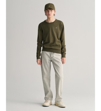 Gant Maglione girocollo classico in cotone Shield Teens verde