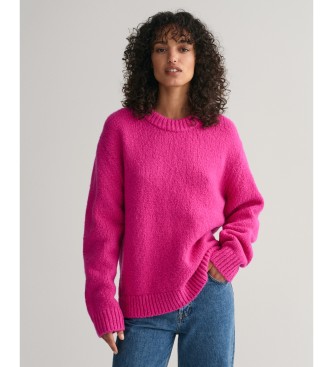 Gant Woollen jumper with round neck in boucl wool