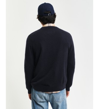 Gant Navy kasjmier trui met ronde hals