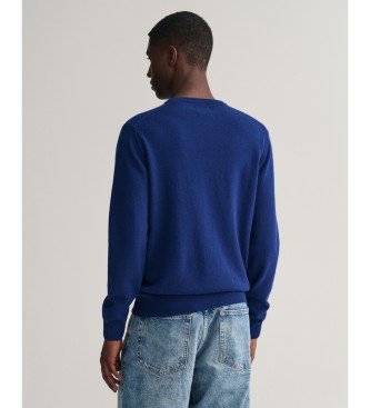 Gant Niebieski sweter z owczej wełny