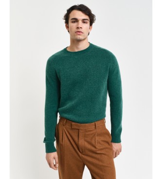 Gant Jersey de cuello redondo en mezcla de lana verde