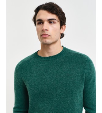 Gant Jersey de cuello redondo en mezcla de lana verde