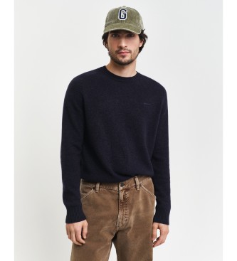 Gant Navy wool blend crew neck jumper