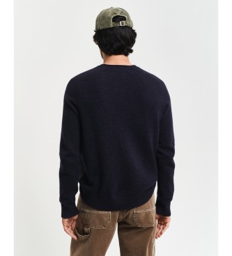 Gant Navy trje med rund hals i uldblanding