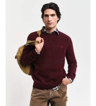 Gant Maglione girocollo in misto lana bordeaux