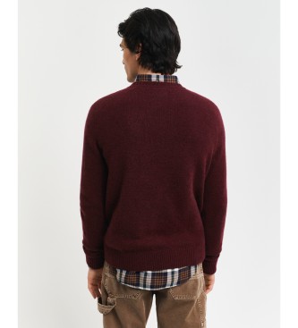 Gant Burgundy wool blend crew neck jumper