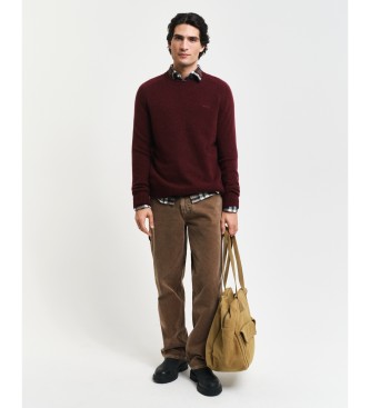 Gant Burgundy wool blend crew neck jumper