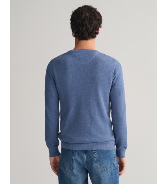 Gant Bombažni pulover s piqué vratom