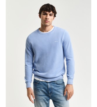 Gant Jersey de cuello redondo en piqu de algodn azul