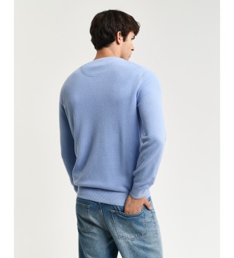 Gant Jersey de cuello redondo en piqu de algodn azul