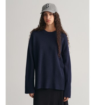 Gant Lounge pulover z vratom za posadko v mornarski modri barvi