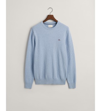 Gant Blue textured microcotton jumper