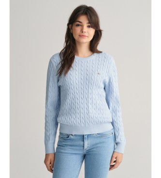 Gant Shield Teens blue cotton knitted crew neck jumper in cotton eights