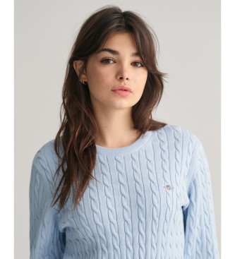 Gant Maglione girocollo in maglia di cotone a trecce blu Shield Teens