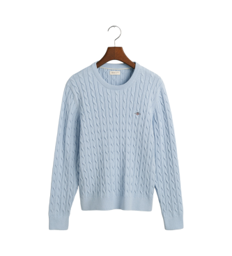 Gant Maglione girocollo in maglia di cotone a trecce blu Shield Teens