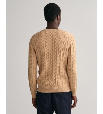 Gant Bež pleten pulover z osmicami