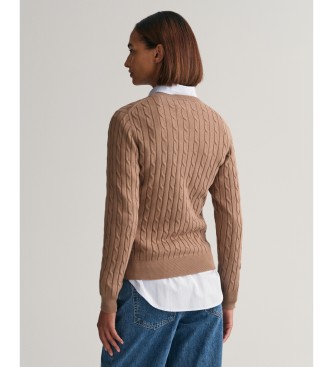 Gant Brown cotton eights knitted jumper