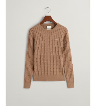 Gant Brown cotton eights knitted jumper