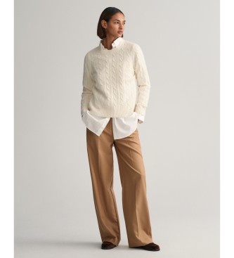 Gant Sweter z dzianiny ecru w kolorze złamanej bieli