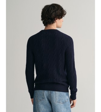 Gant Navy wool eights knitted jumper