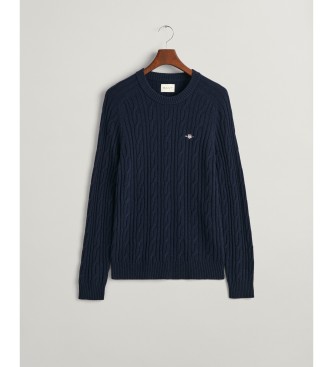 Gant Navy wool eights knitted jumper