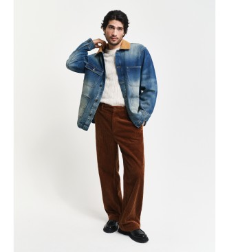 Gant Pullover mit rundem Halsausschnitt aus weier Schafwolle mit Achterstrick