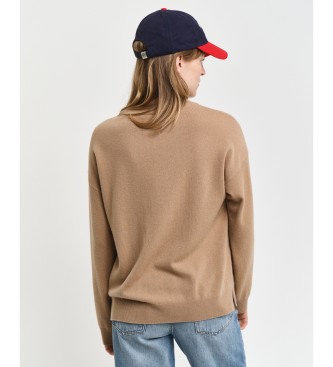 Gant Very fine sheep's wool jumper with beige round collar