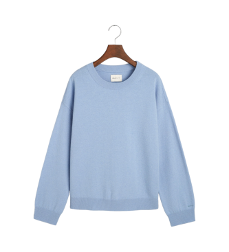 Gant Very fine sheep's wool jumper with blue round collar