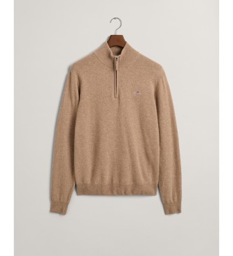 Gant Maglione beige con mezza zip