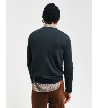 Gant Pulver de l merino extrafina com gola redonda verde