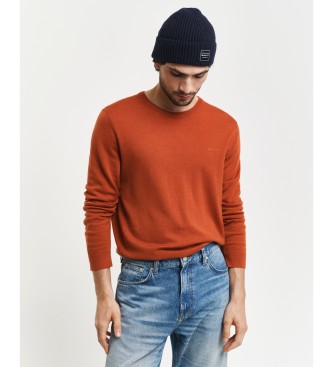 Gant Pullover aus extrafeiner Merinowolle mit Rundkragen rot