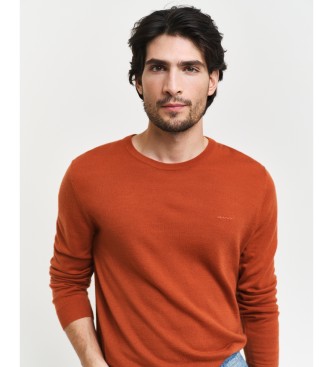 Gant Pullover aus extrafeiner Merinowolle mit Rundkragen rot