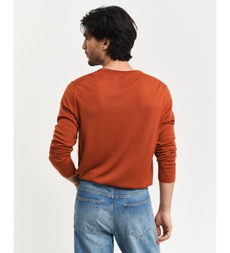 Gant Jersey de lana merino extrafina con cuello redondo rojo