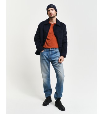 Gant Camisola de l merino extrafina com gola redonda vermelha