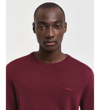 Gant Maglia in lana merino extrafine con girocollo bordeaux